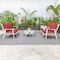 Leisuremod Walbrooke Modern White Patio Conversation With Square Fire Pit With Slats Design & Tank Holder, Red WWS-27-20-57-31-R - alternate 6