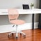 Homeroots Baby Pink and White Adjustable Height Swivel Rolling Office Chair 568068 - alternate 1