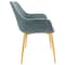 Leisuremod Markley Modern Leather Dining Arm Chair with Gold Metal Legs, Peacock Blue ECG26BU - alternate 6