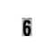 Hillman Adhesive House Address Number 6, Reflective Vinyl, Black and Silver, 5 In. 844102 - alternate 1
