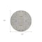 Homeroots 8' Gray Beige And Ivory Round Floral Washable Indoor Outdoor Area Rug 605475 - alternate 5