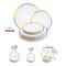 Smarty Had A Party White w/Blue and Gold Harmony Rim Plastic Dinnerware Set (120 Dinner Plates+120 Salad Plates), 240PK 600VP-CASE - alternate 5