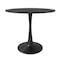 Leisuremod Bristol 5-Piece Modern Dining Set: Round MDF Table & 4 Eiffel Plastic Chairs with Chrome Legs, 5PK BTBL-35BL-CR19TBU4 - alternate 6
