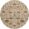 Homeroots 8' Ivory Brown And Red Round Floral Washable Indoor Outdoor Area Rug 603421 - alternate 6
