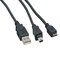 Sanoxy 5ft USB 2.0 A Male to Mini-B 5-pin + Micro-B 5-pin Charging Cable SNX-CBL-LDR-U2108-1105 - alternate 1