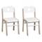 Beleduc By Playwell Square Table 24x24 White Top, Oak Legs 47cm/18.5inH + 2 Medium Illiana Chairs 11.8in Seat 846074161 - alternate 2