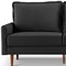 Homeroots 69" Black Velvet Sofa With Dark Brown Legs 543724 - alternate 3