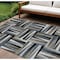 Homeroots 10' X 14' Black Gray And Ivory Geometric Washable Indoor Outdoor Area Rug 598243 - alternate 1