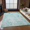 Homeroots 8' X 10' Aqua Teal Blue And Ivory Floral Washable Indoor Outdoor Area Rug 583097 - alternate 5