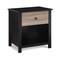 Homeroots 24" Black Solid Wood and Wood One Drawer Nightstand 530247 - alternate 5