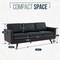 Leisuremod Chester Modern Leather Sofa with Birch Wood Base, Black CS83BL-L - alternate 4