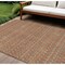 Homeroots 10' X 14' Orange And Taupe Striped Washable Indoor Outdoor Area Rug 610563 - alternate 1
