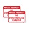 Signmission Private Property No Unauthorized Parking, 12'' X 18'' 2 Signs, Heavy Gauge Aluminum, 2PK A-1218-2PACK-24825 - alternate 1