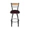 Holland Bar Stool Co Eleanor 36in Swivel Extra Tall Bar Stool with Pewter Finish, Medium Back and Canter Bordeaux Seat 880 - alternate 5