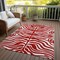 Homeroots 9' X 12' Red And Ivory Animal Print Washable Indoor Outdoor Area Rug 600652 - alternate 6