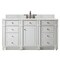 James Martin Vanities Bristol 60'' S Vanity, Bright White w/ Jasmine Pearl Silestone Top w/FreePower Wireless Charger 157-V60S-BW-FEJP - alternate 1