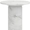 Homeroots 16" White Marble and Wood Round Pedestal End Table 554639 - alternate 4