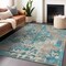 Homeroots 9' X 12' Teal Blue Ivory And Light Brown Damask Washable Indoor Outdoor Area Rug 596397 - alternate 4