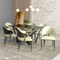 Leisuremod Aria Modern Dining Chair in Leather and Iron Legs with Curved Back in Black, 2PK AC45BL2 - alternate 2