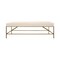 Homeroots 58in Ivory and Gold Upholstered Linen Bench 488867 - alternate 1