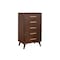 Homeroots 28" Walnut Solid Wood Five Drawer Chest 524124 - alternate 2