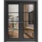 Sartodoors Sliding Double Pocket Door Clear Glass, Lucia 2466 Matte Black and Aluminum Strips, Kit Trims Rail LUCIA2466DP-BLK-60 x 80 (2* 30x80) - alternate 1