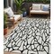 Homeroots 5' X 8' Ivory And Black Geometric Washable Indoor Outdoor Area Rug 599203 - alternate 1