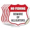 Signmission No Fishing Shield Sign Beware Of Alligat, 6 inch X 6 inch, Vinyl Decal, 5PK SHI-D-5PACK-6-394 - alternate 1