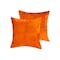 Homeroots Set of Two 18" Orange Cowhide Throw Pillows, 2PK 544611 - alternate 4