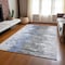 Homeroots 3' X 5' Blue Gray And Silver Abstract Washable Indoor Outdoor Area Rug 582380 - alternate 5