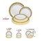 Smarty Had A Party White w/Black and Gold Royal Rim Plastic Dinnerware Set (120 Dinner Plates+120 Salad Plates), 240PK 970BGVP-CASE - alternate 5
