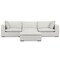 Homeroots 125" Gray Fabric Sofa With Ottoman With Brown Legs 641075 - alternate 1