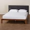 Baxton Studio Mariette Japandi Dark Grey Teddy Fabric and Walnut Brown Wood Queen Bed 257-14142-ZORO - alternate 6