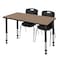 Regency Kee Adjustable Classroom Table W/ 2 Andy Stack Chairs, 60 in W, 24 in L, Noble Oak MT6024NOAPBK40BK - alternate 1