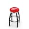 Holland Bar Stool Co 25" Blk Wrinkle Detroit Red Wings Swivel Bar Stool, Chrome Ring L8B2C25DetRed - alternate 1