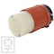 Ac Works Connector, NEMA L17-30R Female in Orange, 30A 600V 3-Phase Locking, Industrial Grade ASL1730R - alternate 2