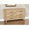 Homeroots 59" Natural Six Drawer Double Dresser 544017 - alternate 1