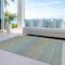 Homeroots 3' X 5' Blue Striped Washable Indoor Outdoor Area Rug 608795 - alternate 7