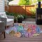 Homeroots 8' Red Gold And Teal Blue Round Village Houses Washable Indoor Outdoor Area Rug 577879 - alternate 7