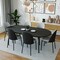 Leisuremod Tule Dining Side Chair with Velvet Seat and Steel Frame, Black/Platinum Blue, 2PK TCBL18BU2 - alternate 7