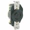 Leviton Flanged Locking Receptacle, L6-20R, 20 A, 250V AC, Single Phase, 2 Pole, Flush Mount, Black 2320-B - alternate 1