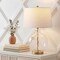 Jonathan Y Rae 26.5 in. Modern Glam Glass/Metal Gourd LED Table Lamp, Clear/Brass Gold JYL1067C - alternate 6