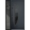Vdomdoors Steel Door Deux 6501 Anthracite Sidelight Exterior Window Stainless Inserts Single Modern Painted-W DEUX6501EXD-BLK-W36+16 x H80-Left-hand Inswing - alternate 1