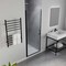 Anzzi 29.4 in. x 72 in. H Hinged Semi-Frameless Shower Door in Matte Black w/ Tsunami Guard Tempered Glass SD-AZ051-02MB - alternate 4