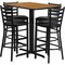 Flash Furniture Rectangle Nat Bar Table, Rectngl w/X-Base, Blk Seats, 42" L, 24" W, 42" H, Laminate Top, Wood Grain HDBF1019-GG - alternate 1