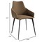 Leisuremod Sonnet Modern Dining Chair in Light Brown Fabric and Iron Legs, 2PK SC51LBR2 - alternate 4