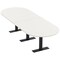 Skutchi Designs 10ft Conference Table With Power Unit | 10 Person Modular Racetrack Meeting Table | Harmony Series HAR-RAC-48X120-T.BK-W960-NA - alternate 1
