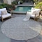 Homeroots 8' Gray Gold And Ivory Round Polka Dot Washable Indoor Outdoor Area Rug 599048 - alternate 5