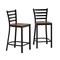 Flash Furniture HERCULES Black Ladder Back Metal Restaurant Counter Stool - Cherry Wood Seat, 2PK 2-XU-DG697BLAD-24-CHYW-GG - alternate 5