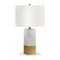 Homeroots 21" Gold and White Marble Table Lamp With White Drum Shade 524411 - alternate 1